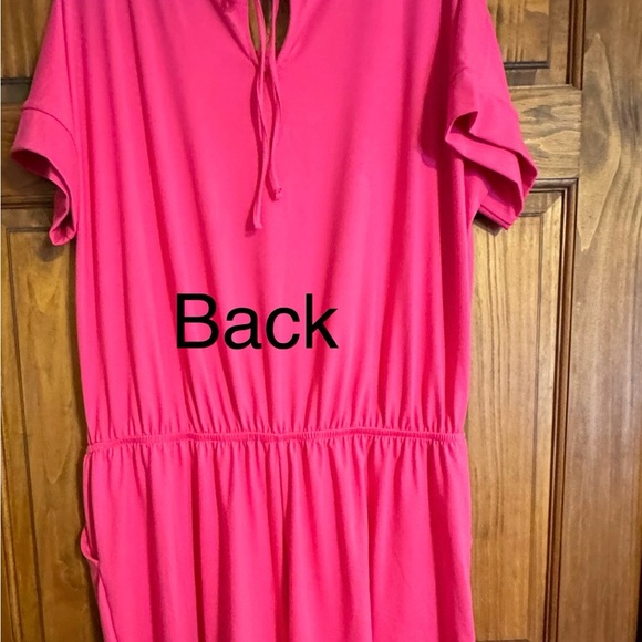 ZENANA Plus size 3X Romper w/ Elastic Waist and Back Keyhole Opening FuchsiaEUC - Picture 2 of 7